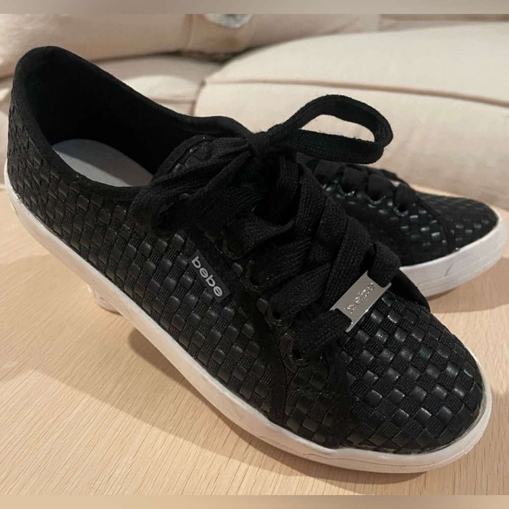 Bebe Black Sport Woven Dorey Sneakers